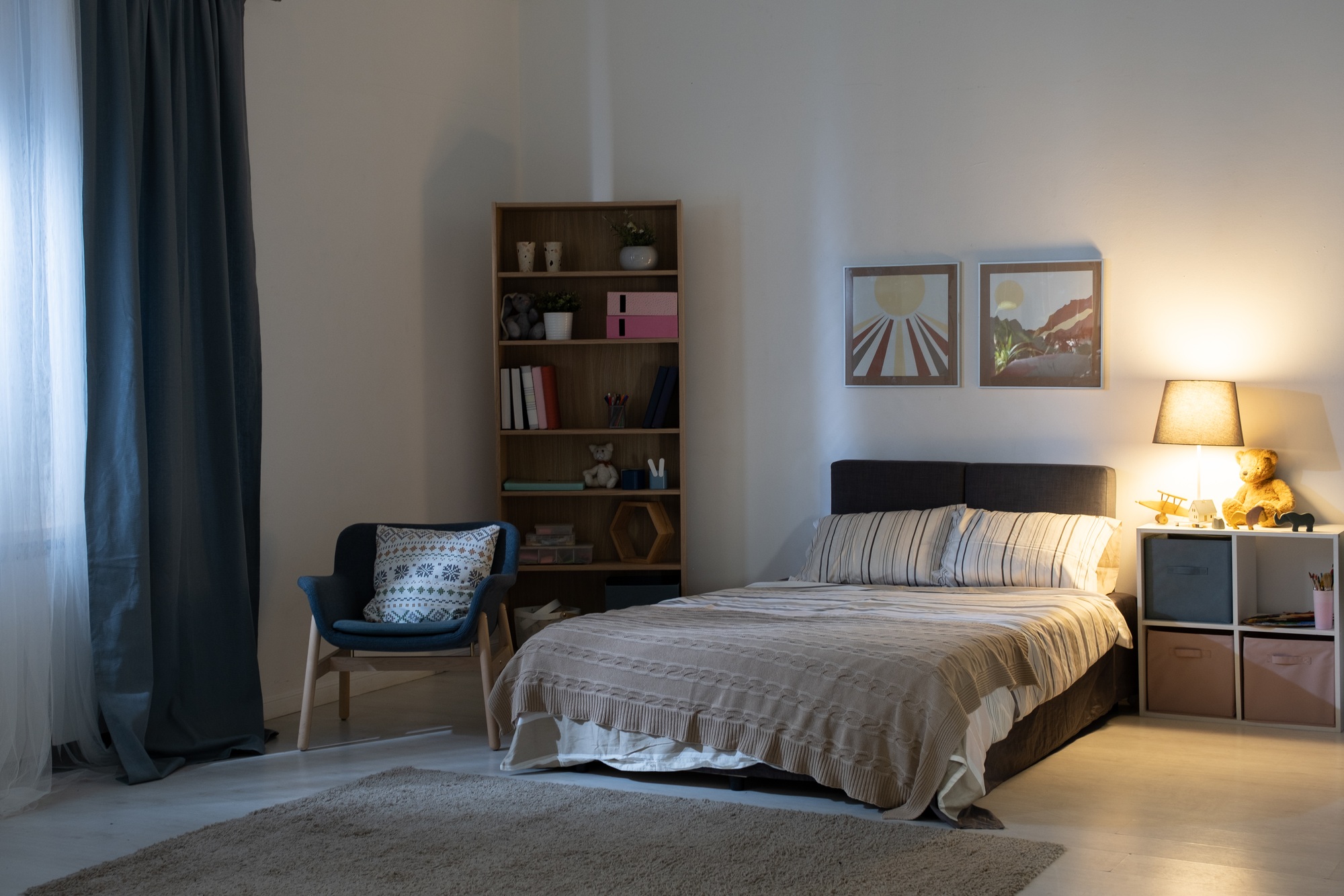 Empty Bedroom At Night
